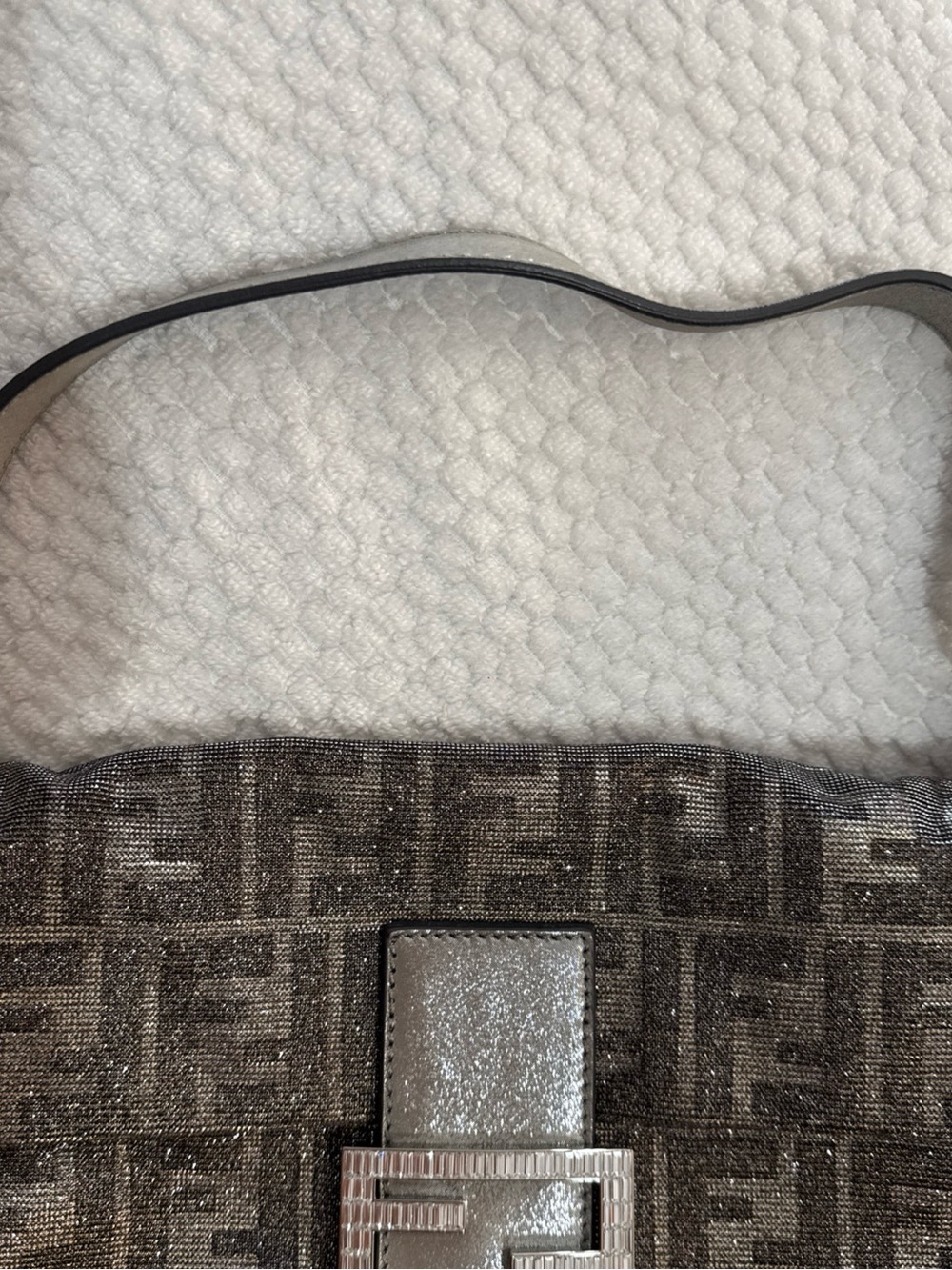 Fendi Monogram Zucca Shoulder Bag in Brown and Gray - Picture 13 of 16